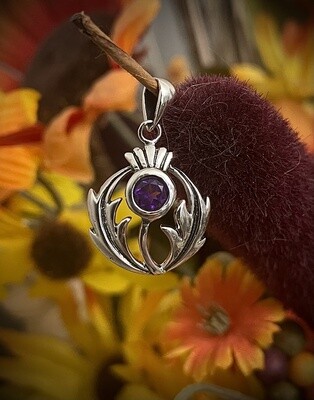 Scottish Thistle with Amethyst Stone Pendant Scottish Thistle with Amethyst Stone pendant