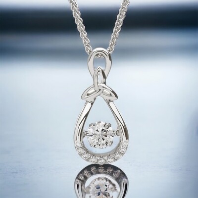 Sterling silver Trinity Bow Celtic Pendant