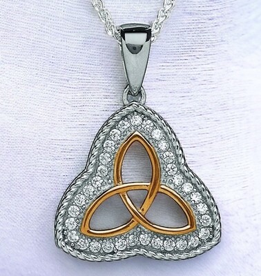 Silver Rope Gold Plated Trinity Knot Silver Rope Gold Plated Trinity Knot