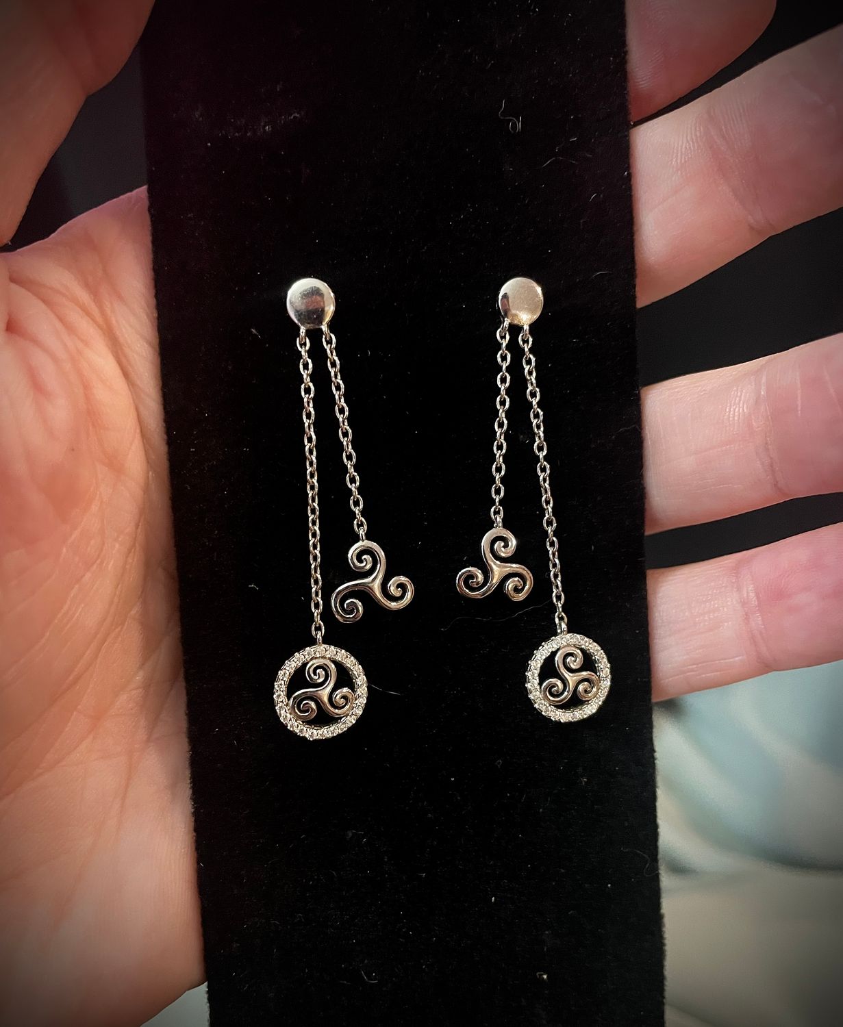 Silver Celtic Triskele Earrings Silver Celtic Triskele Earrings