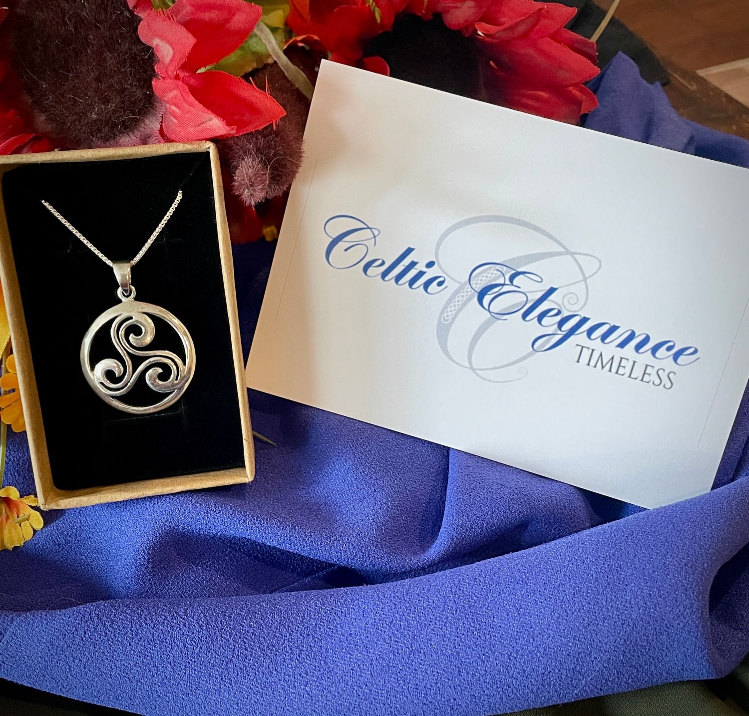 Sterling silver Triskele pendant by Celtic Elegance;  Celtic jewelry symbol, perfect gift for women of all generations.
