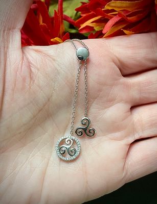 Silver Celtic Double Triskele Pendant