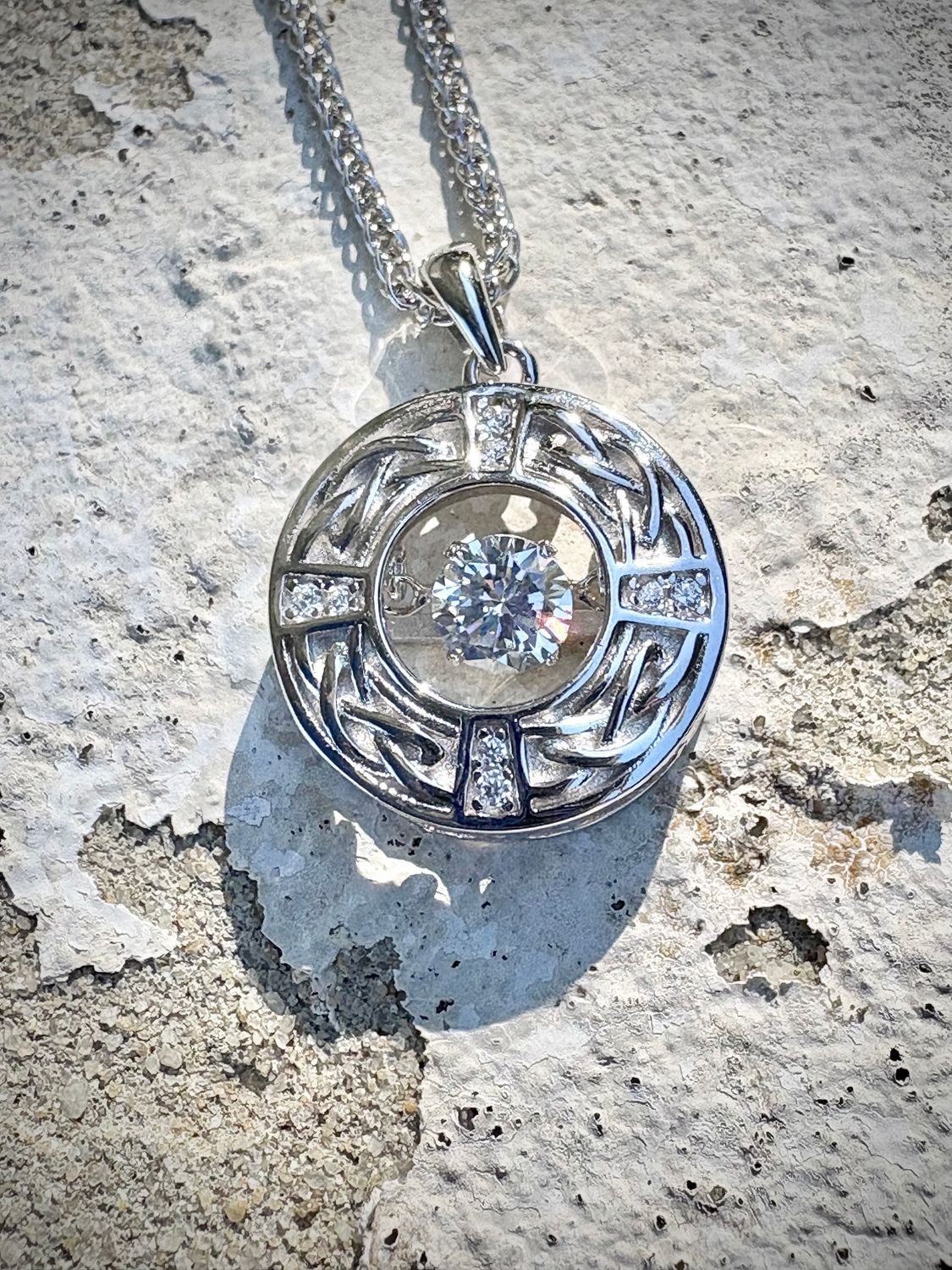 Circle Celtic Knot with Dancing Stone